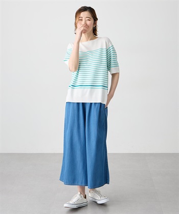 Petit Honfleur ハーフスリーブニットボーダープルオーバー【UVカット・接触冷感】_subthumb_7