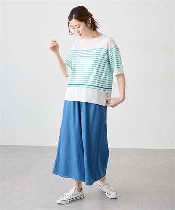 Petit Honfleur ハーフスリーブニットボーダープルオーバー【UVカット・接触冷感】_subthumb_8