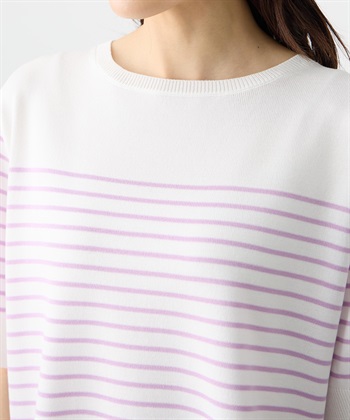 Petit Honfleur ハーフスリーブニットボーダープルオーバー【UVカット・接触冷感】_subthumb_11