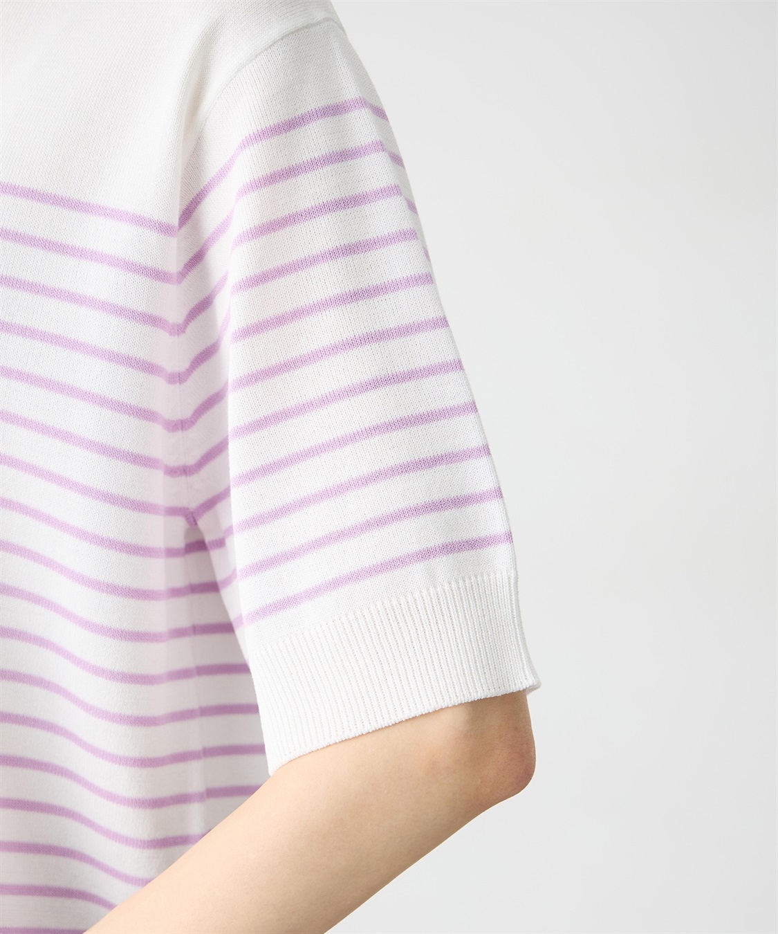 Petit Honfleur ハーフスリーブニットボーダープルオーバー【UVカット・接触冷感】_sub_12