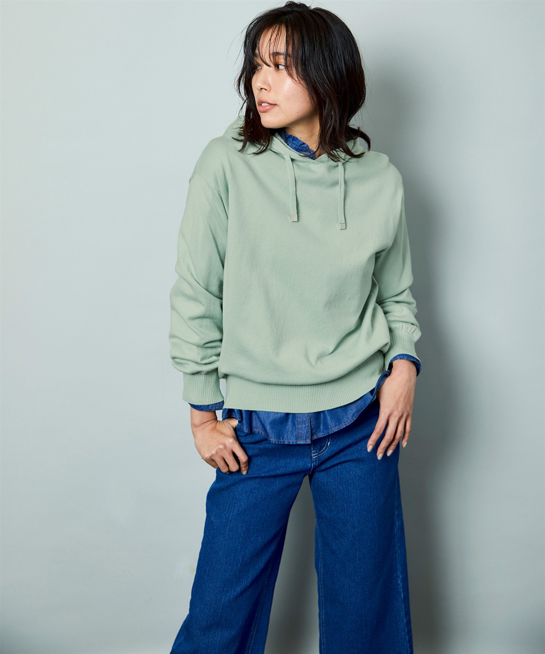 Petit Honfleur デニムスキッパーブラウス_sub_8