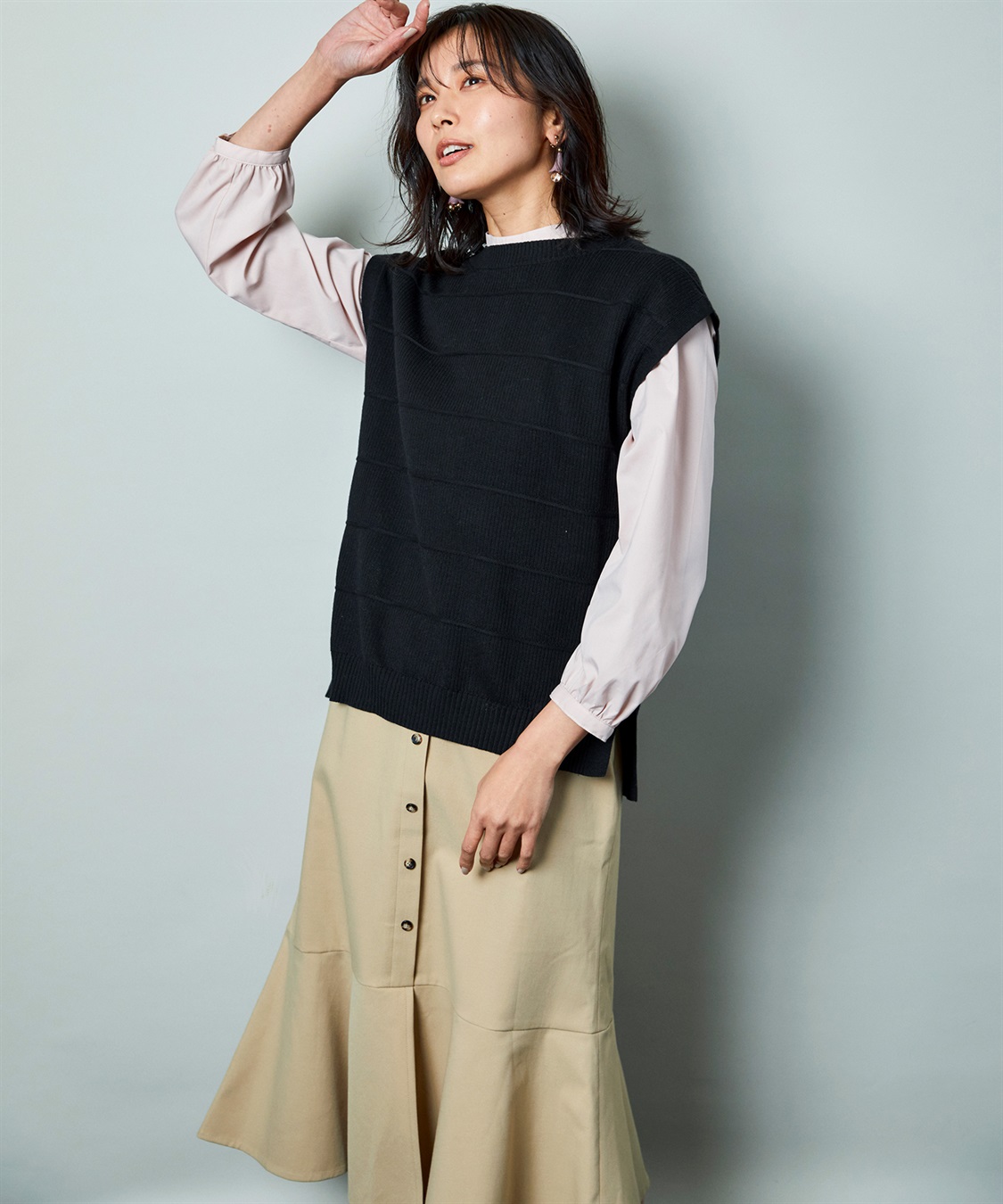 Petit Honfleur スタンドカラーブラウス_sub_9