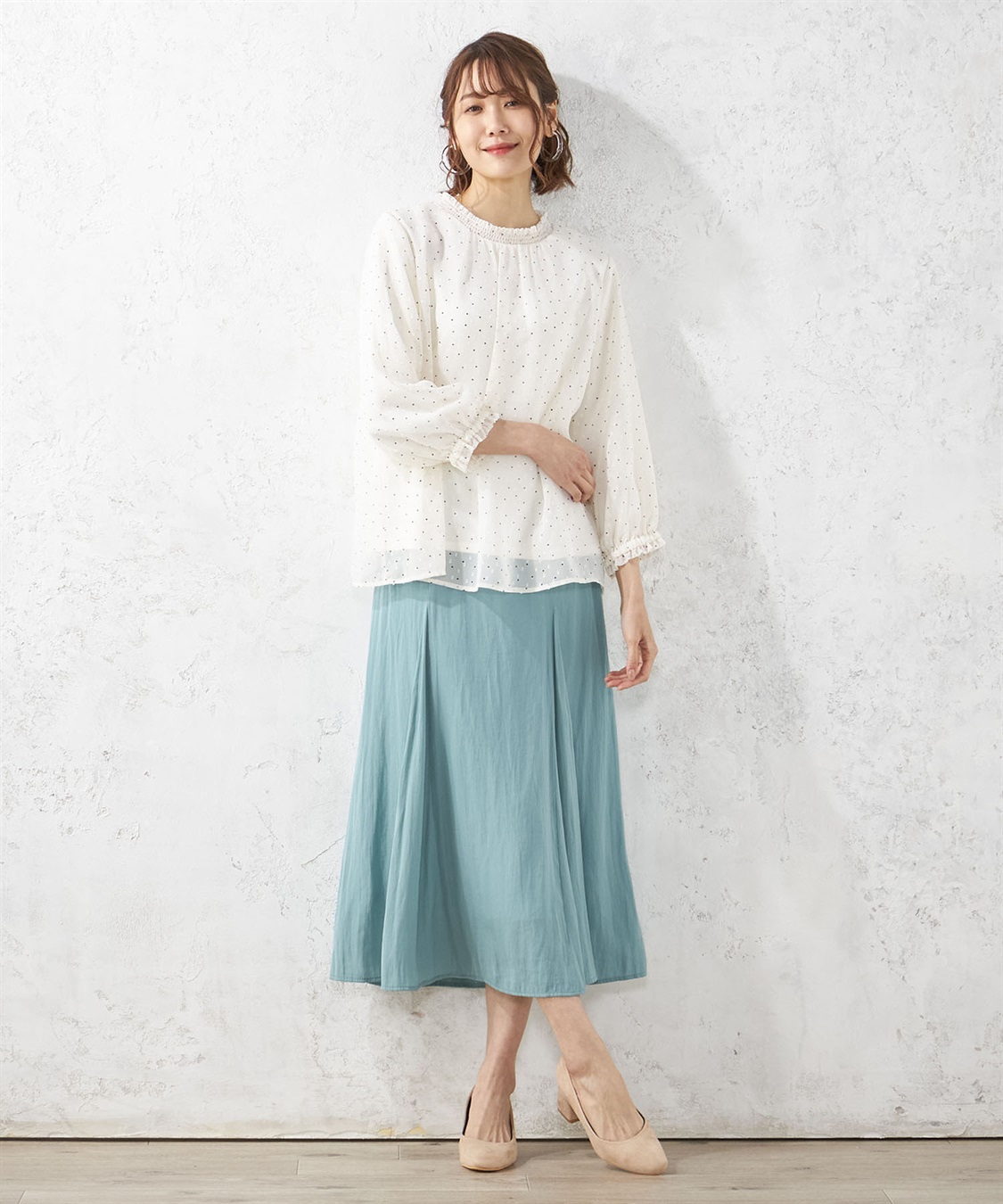 Petit Honfleur シフォンドットプリントブラウス_sub_9