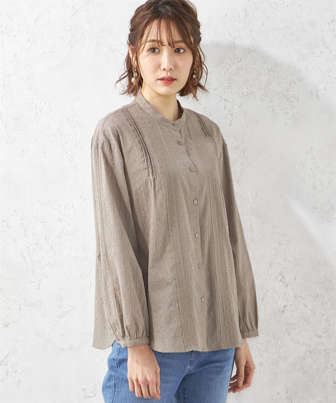 Petit Honfleur ジャガードレースシャツ_sub_1