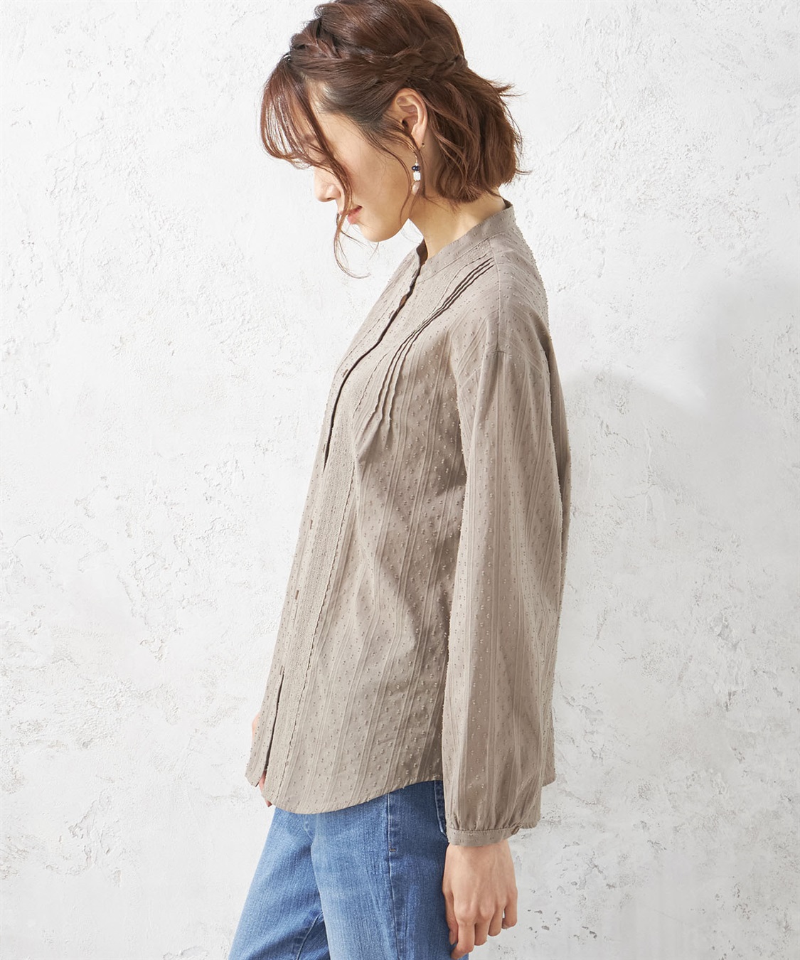 Petit Honfleur ジャガードレースシャツ_sub_2