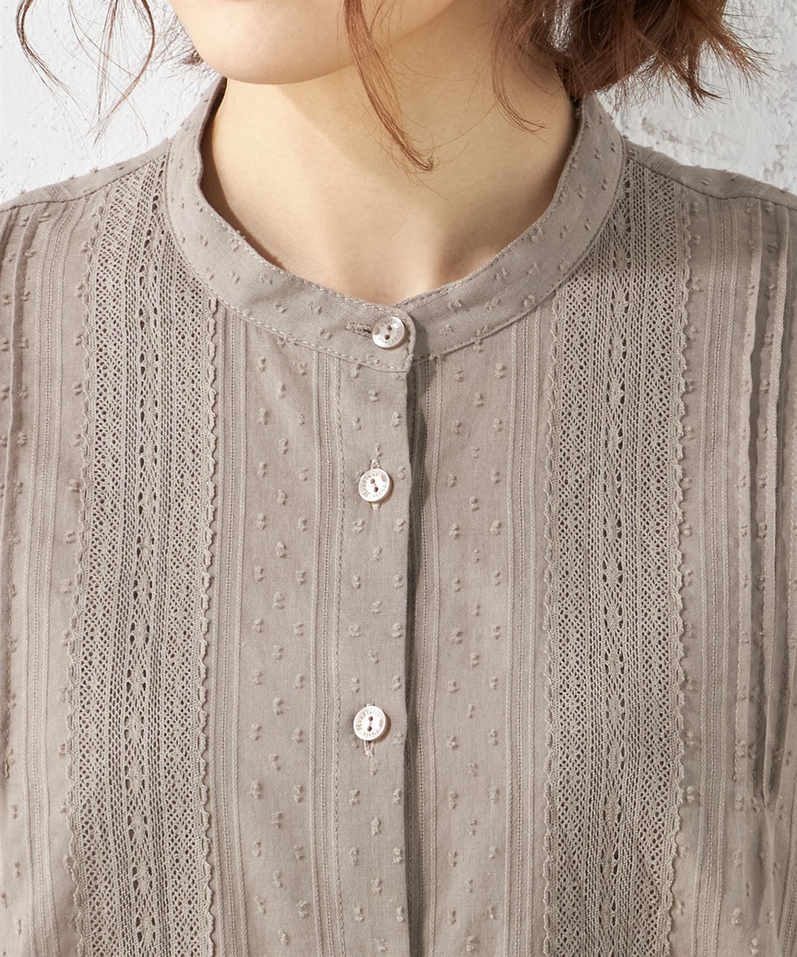 Petit Honfleur ジャガードレースシャツ_sub_4