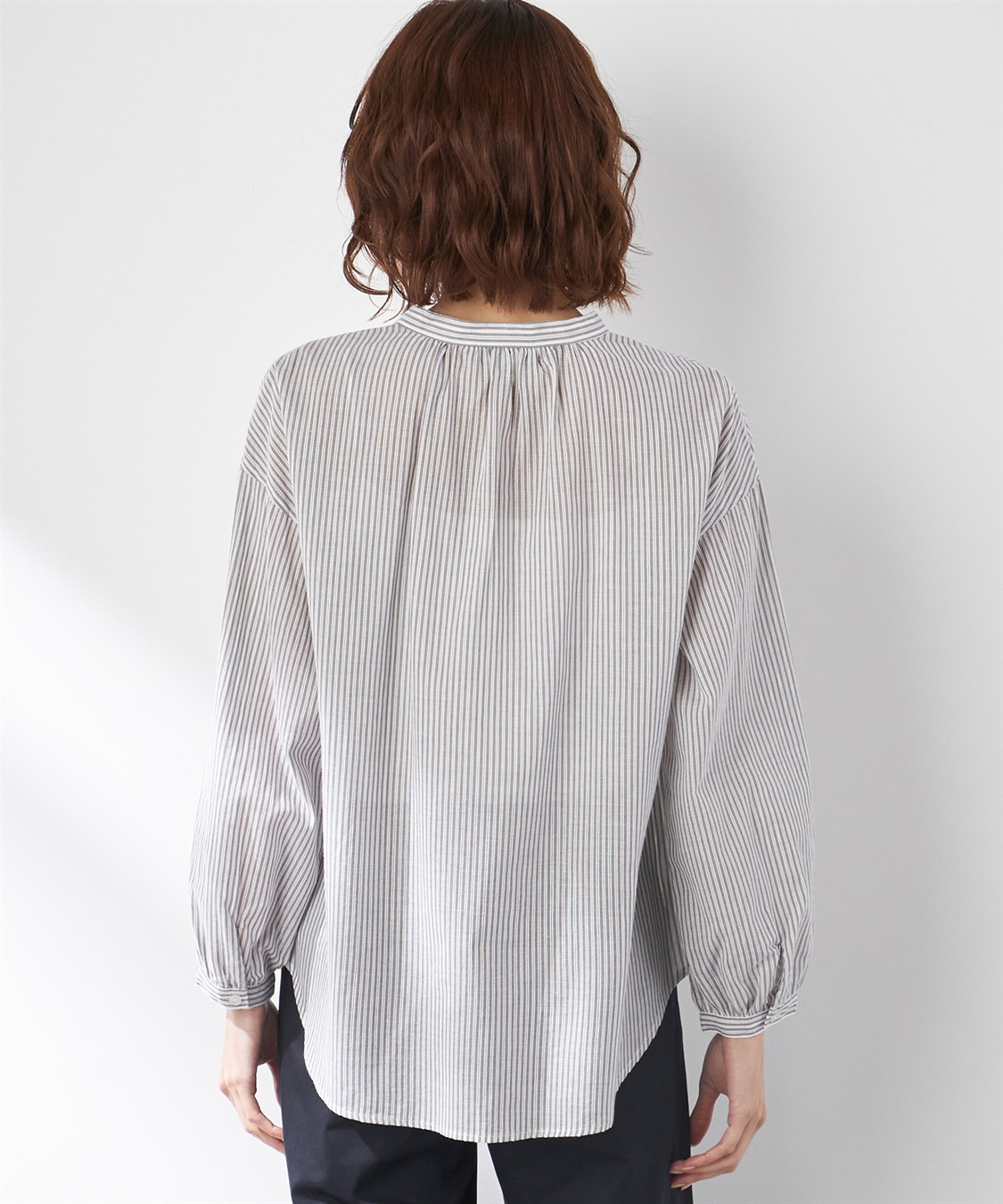 Petit Honfleur コットンジャガードストライプブラウス_sub_2