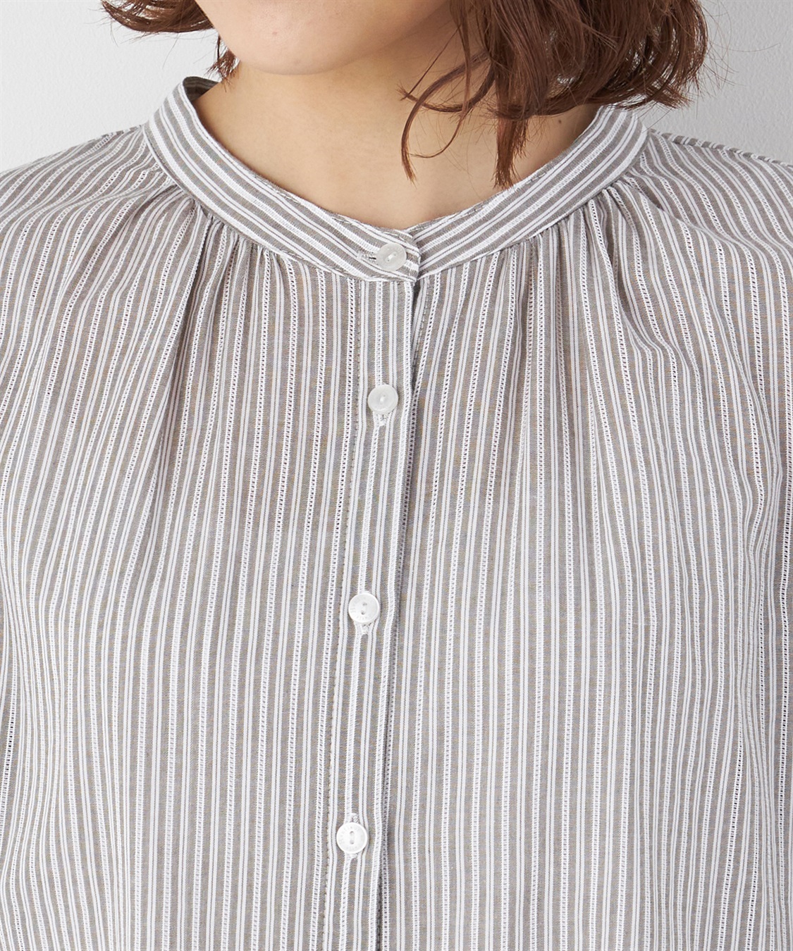 Petit Honfleur コットンジャガードストライプブラウス_sub_3