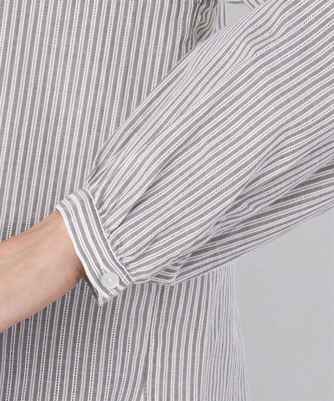 Petit Honfleur コットンジャガードストライプブラウス_sub_4