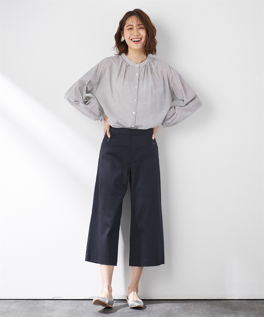 Petit Honfleur コットンジャガードストライプブラウス_sub_7