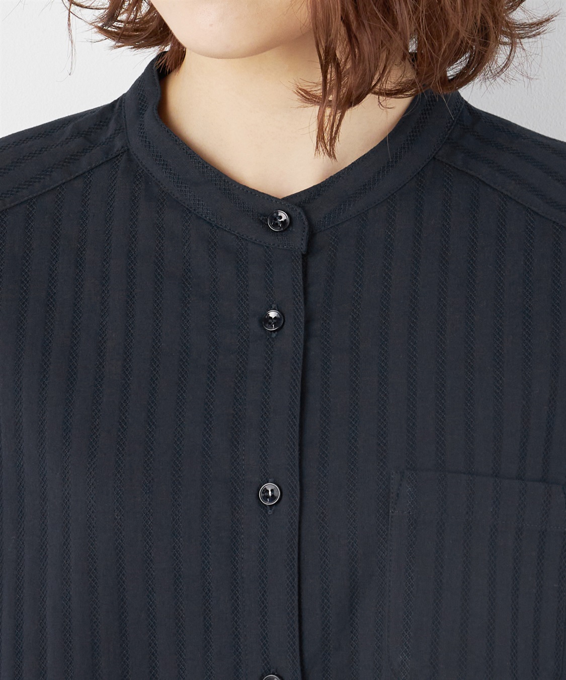 Petit Honfleur ドビーストライプブラウス_sub_3