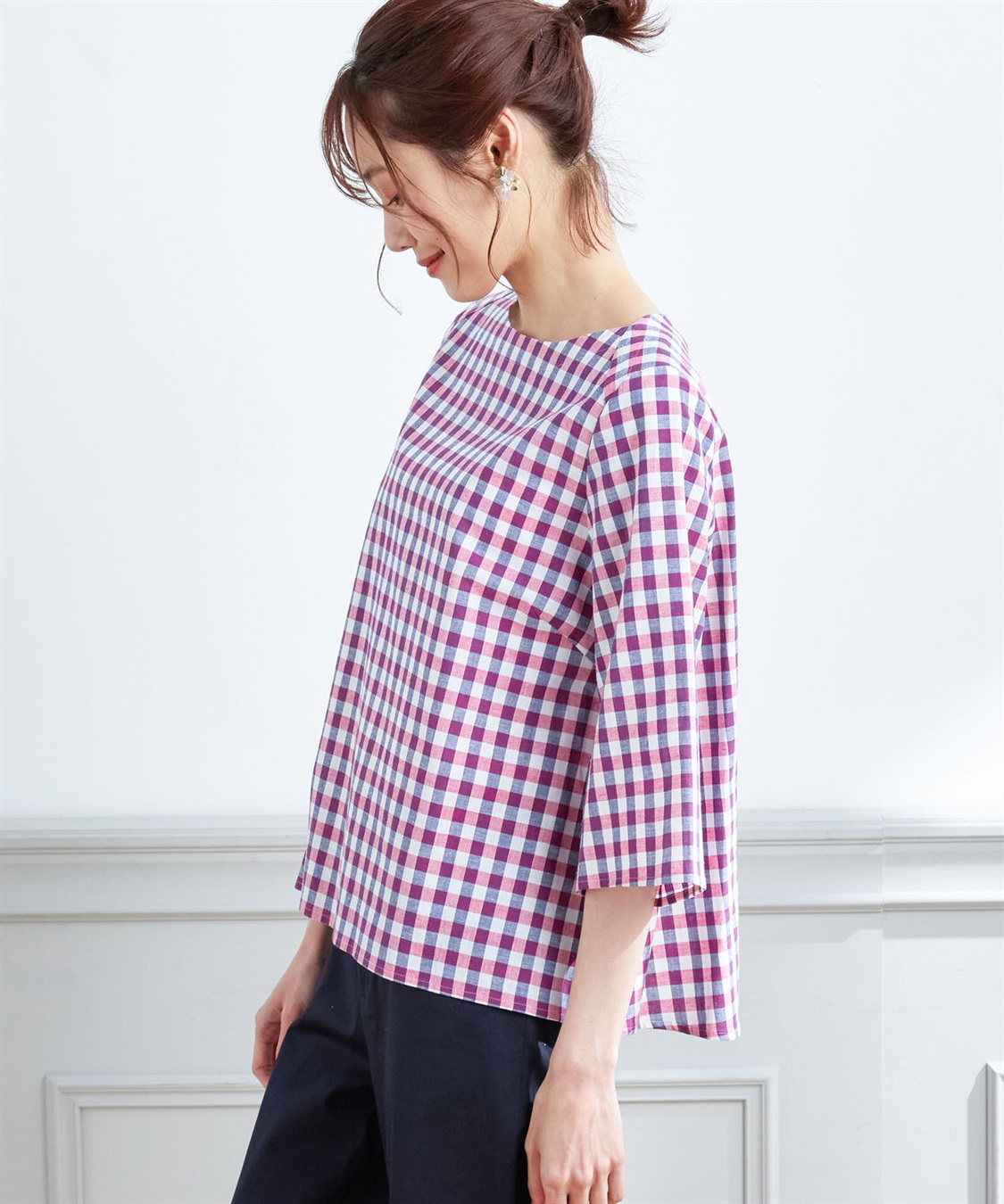 Petit Honfleur フレンチリネンAラインプルオーバー_sub_1