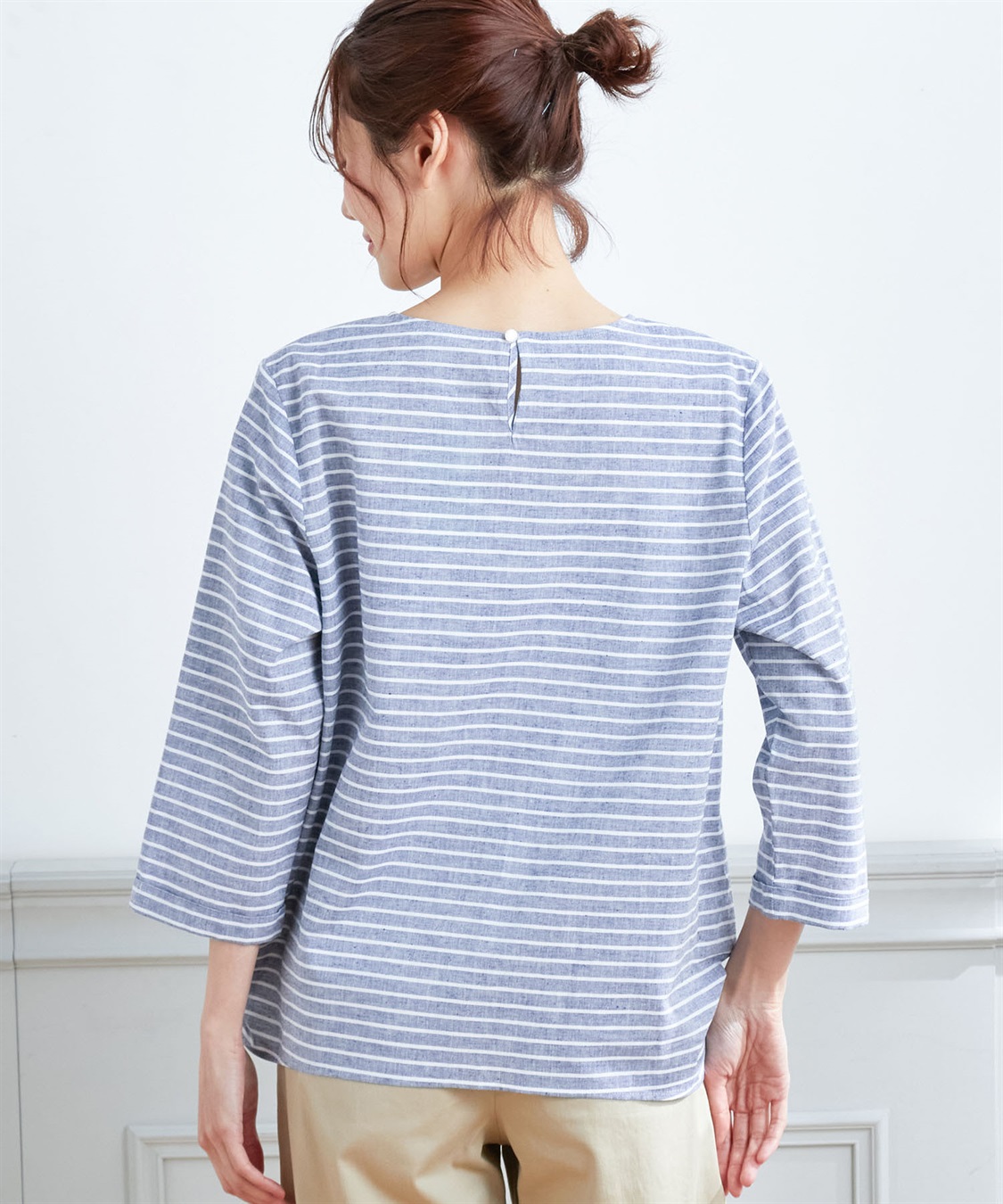 Petit Honfleur フレンチリネンボーダープルオーバー_sub_2