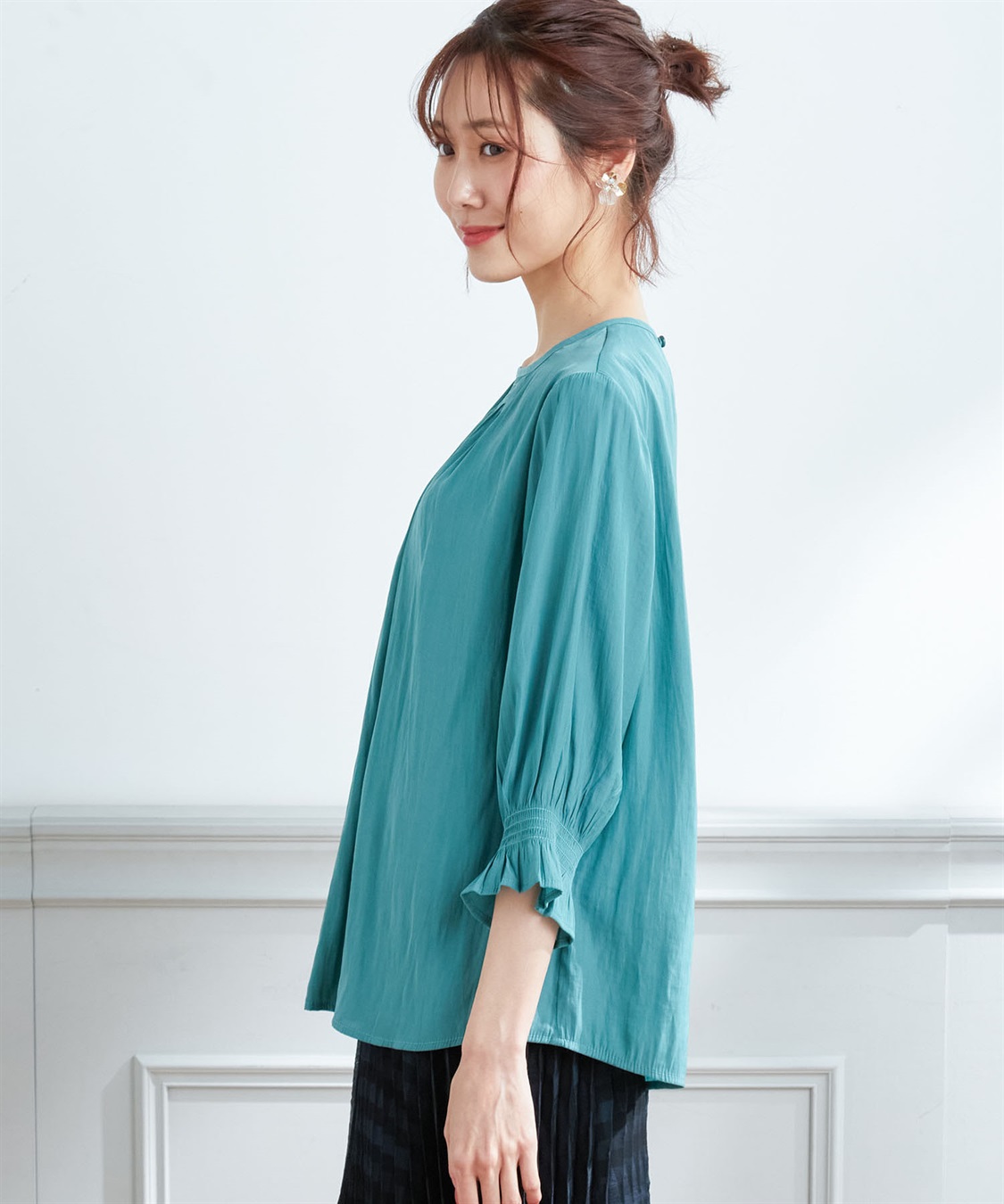 Petit Honfleur シャーリングブラウス_sub_1