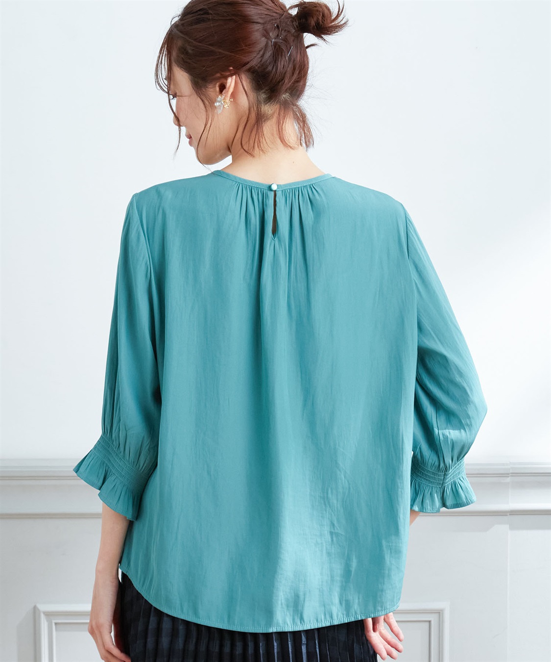 Petit Honfleur シャーリングブラウス_sub_2