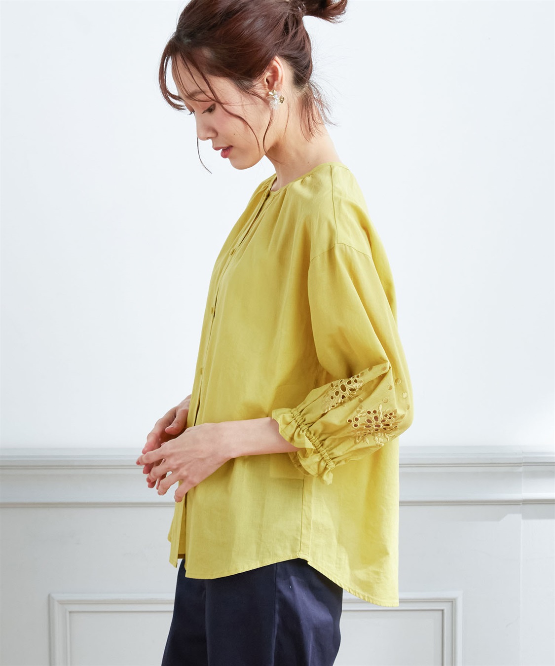 Petit Honfleur 刺しゅうスリーブブラウス_sub_1