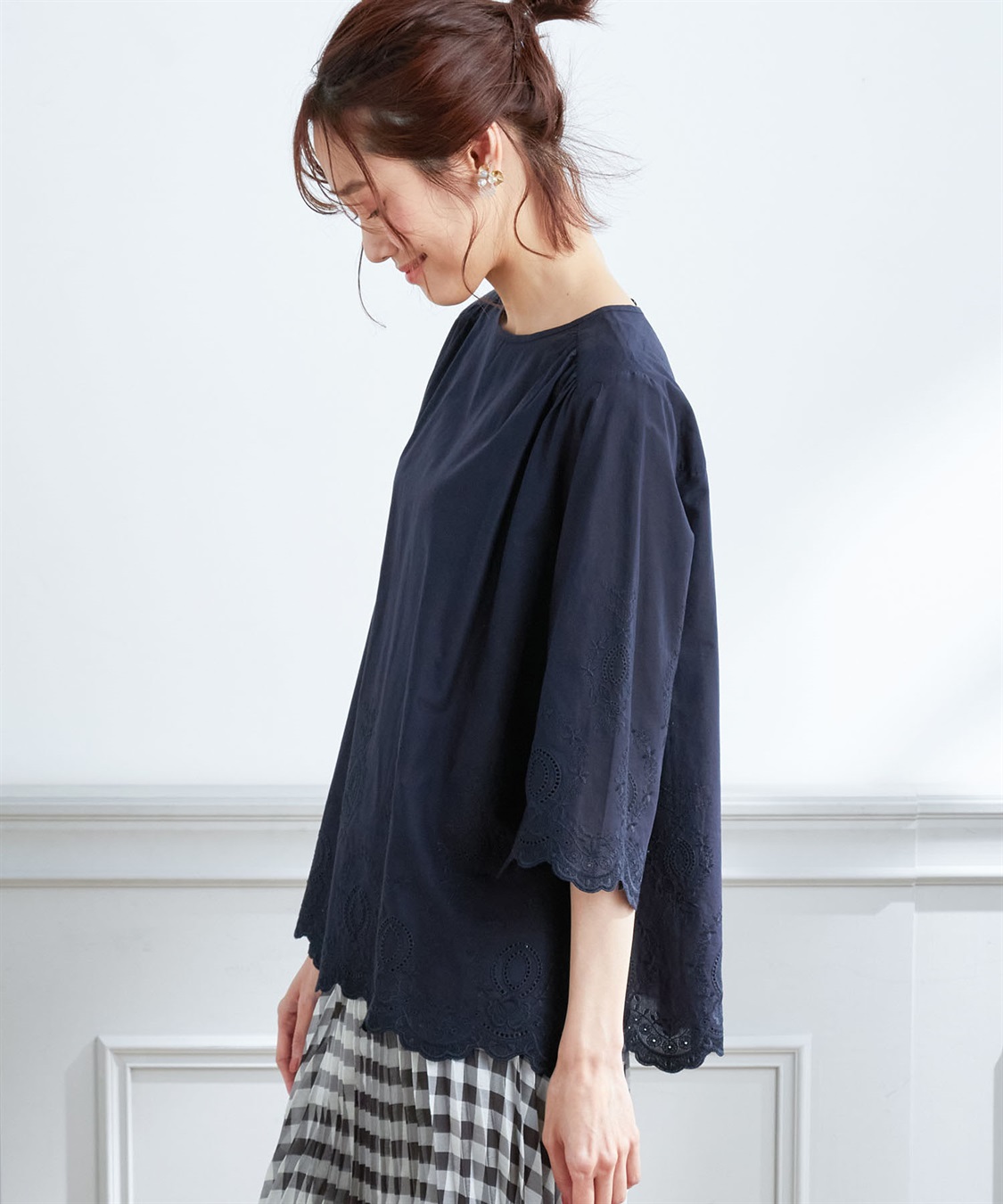 Petit Honfleur 刺しゅうスリーブプルオーバー_sub_1