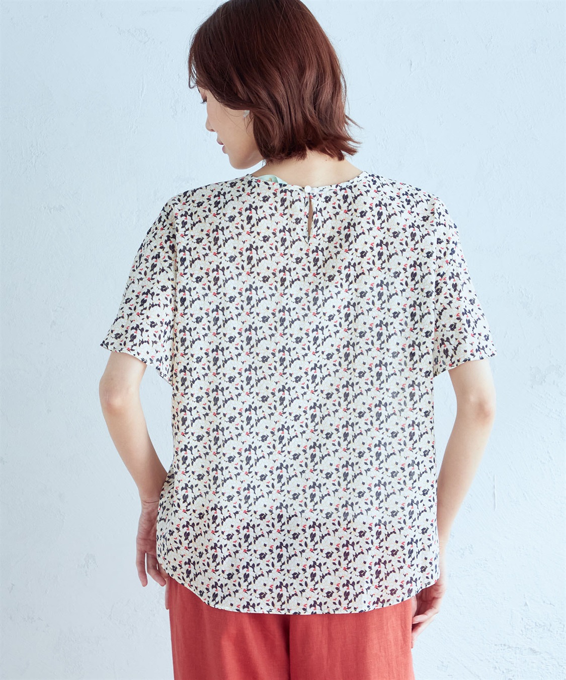 Petit Honfleur フレアスリーブプリントブラウス_sub_2