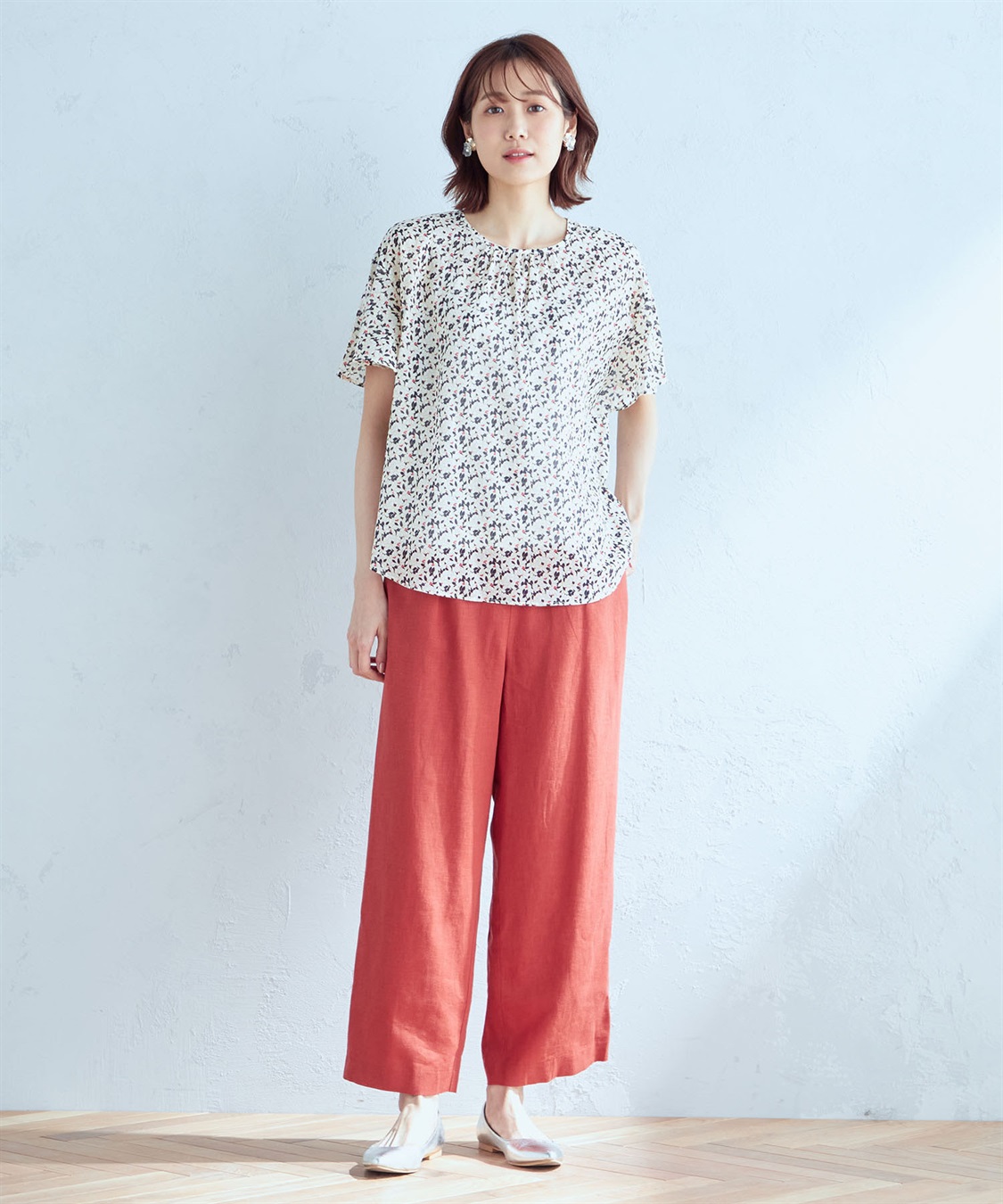 Petit Honfleur フレアスリーブプリントブラウス_sub_8