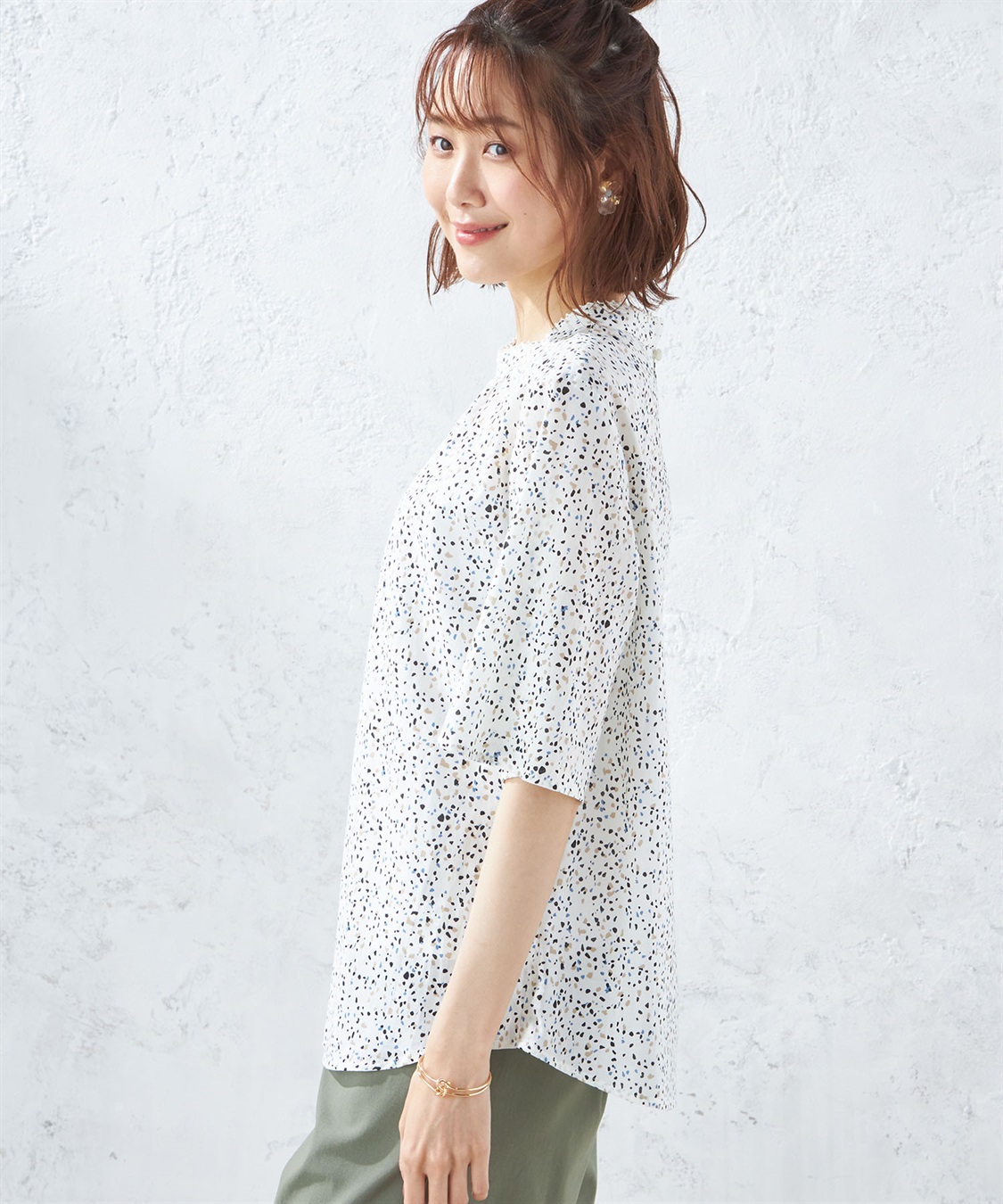 Petit Honfleur ドットプリントブラウス_sub_1