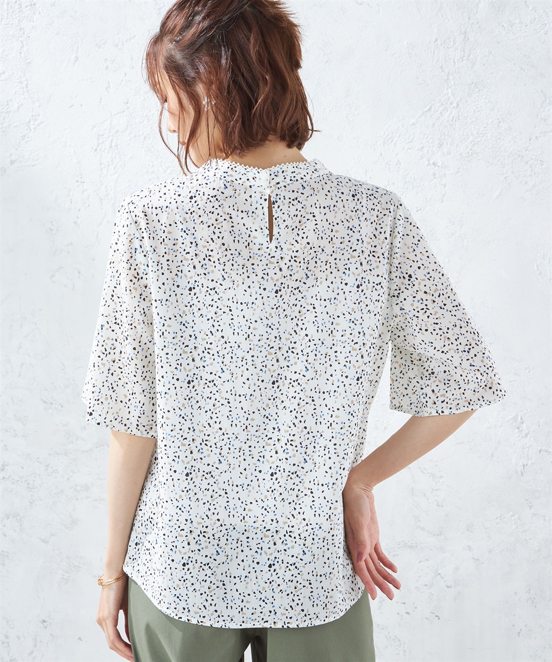 Petit Honfleur ドットプリントブラウス_sub_2