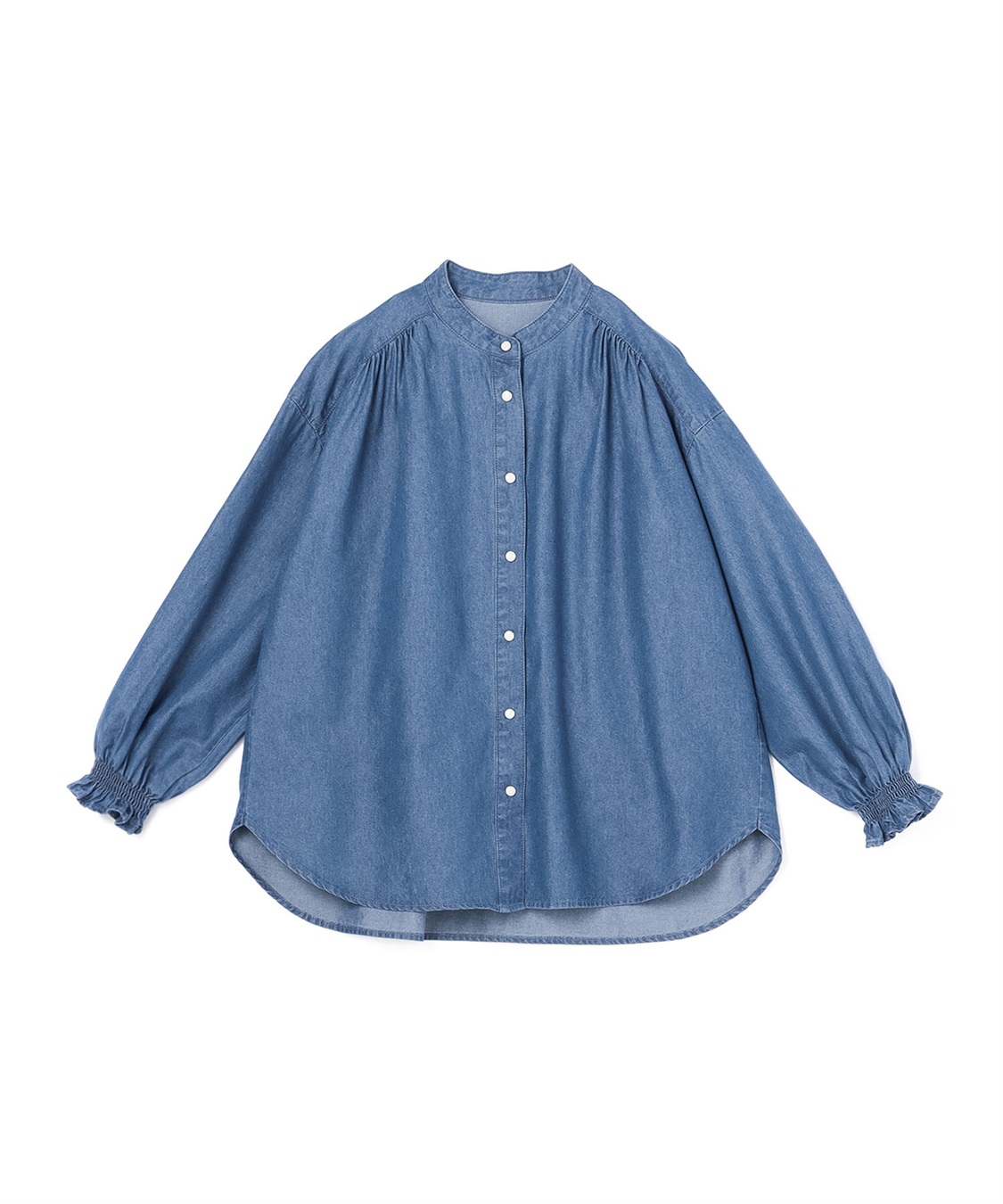 Petit Honfleur ギャザーデニムブラウス_sub_1