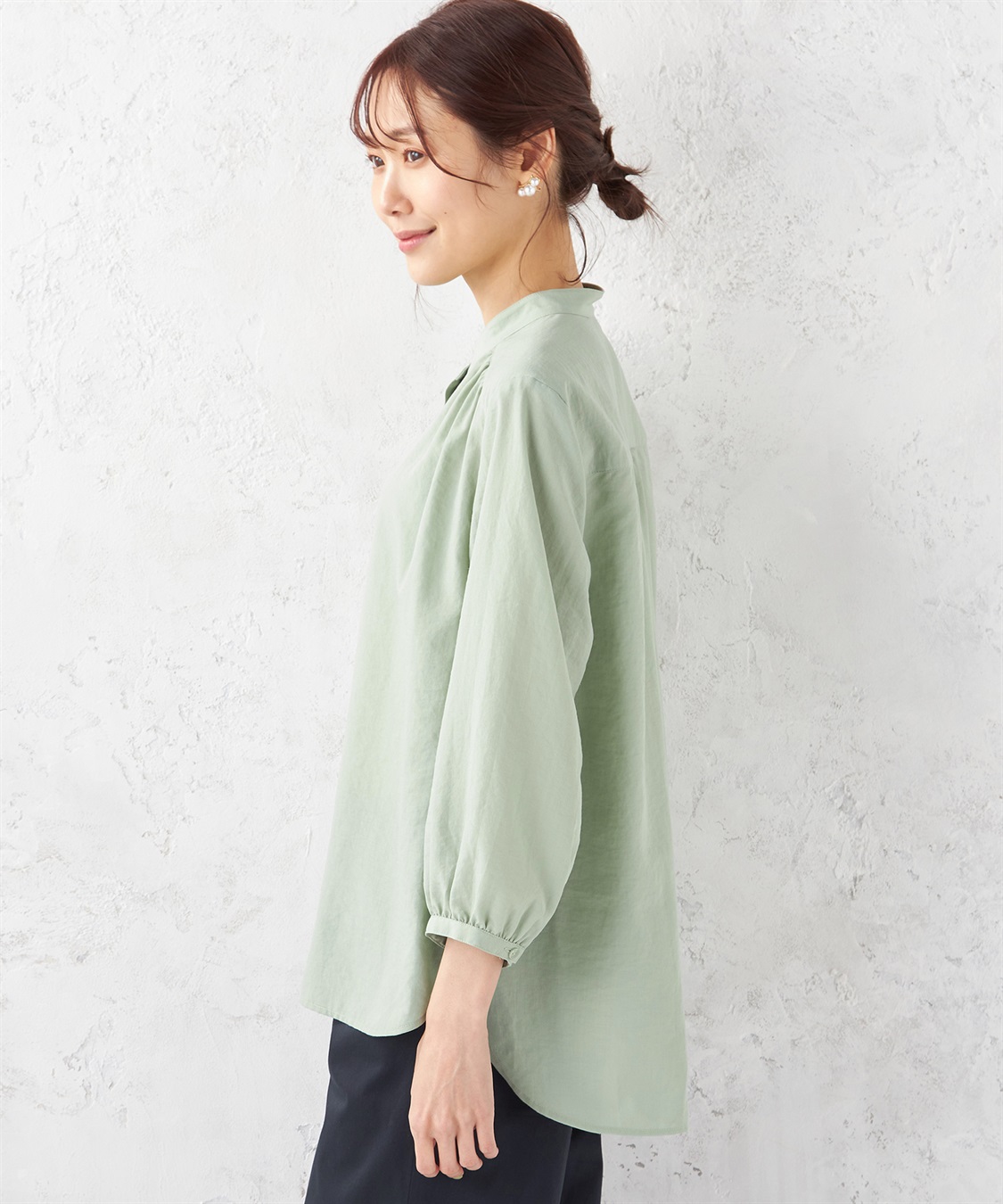 Petit Honfleur バンドカラーシャツ_sub_1