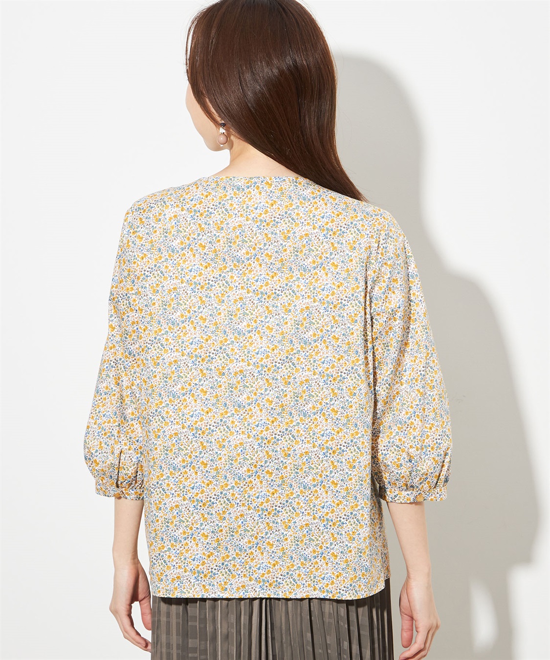 Petit Honfleur リバティプリント前ボタンブラウス_sub_3