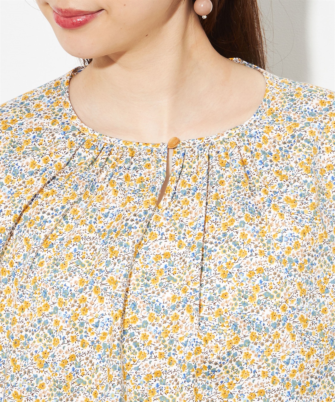 Petit Honfleur リバティプリント前ボタンブラウス_sub_4