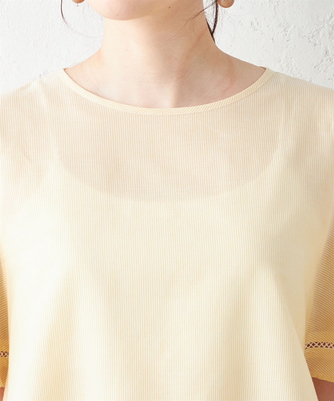 Petit Honfleur ストライプはしごレースブラウス_sub_3
