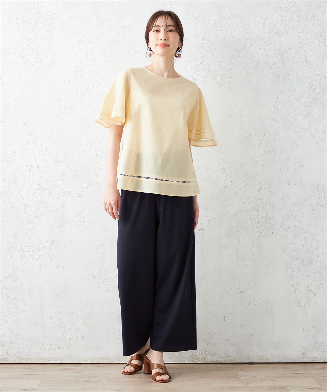 Petit Honfleur ストライプはしごレースブラウス_sub_8