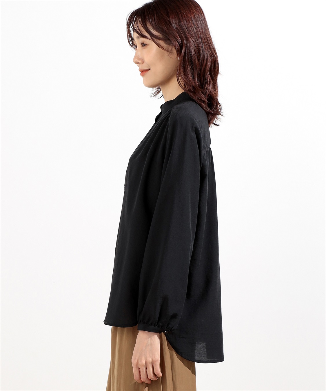 Petit Honfleur スパンボイルバンドカラーシャツ_sub_2