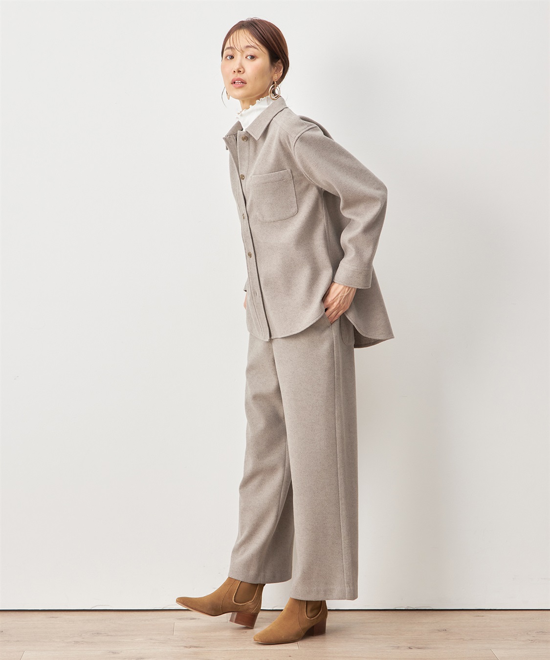 Petit Honfleur フェイクウールシャツジャケット_sub_1