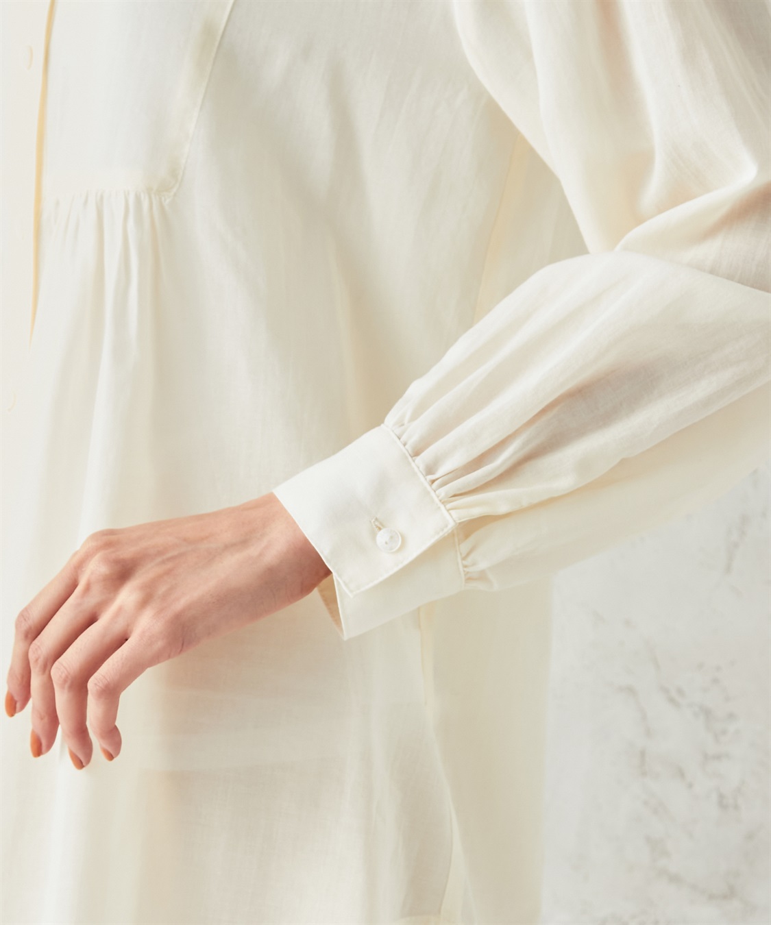 Petit Honfleur ストライプギャザー切替ブラウス_sub_4