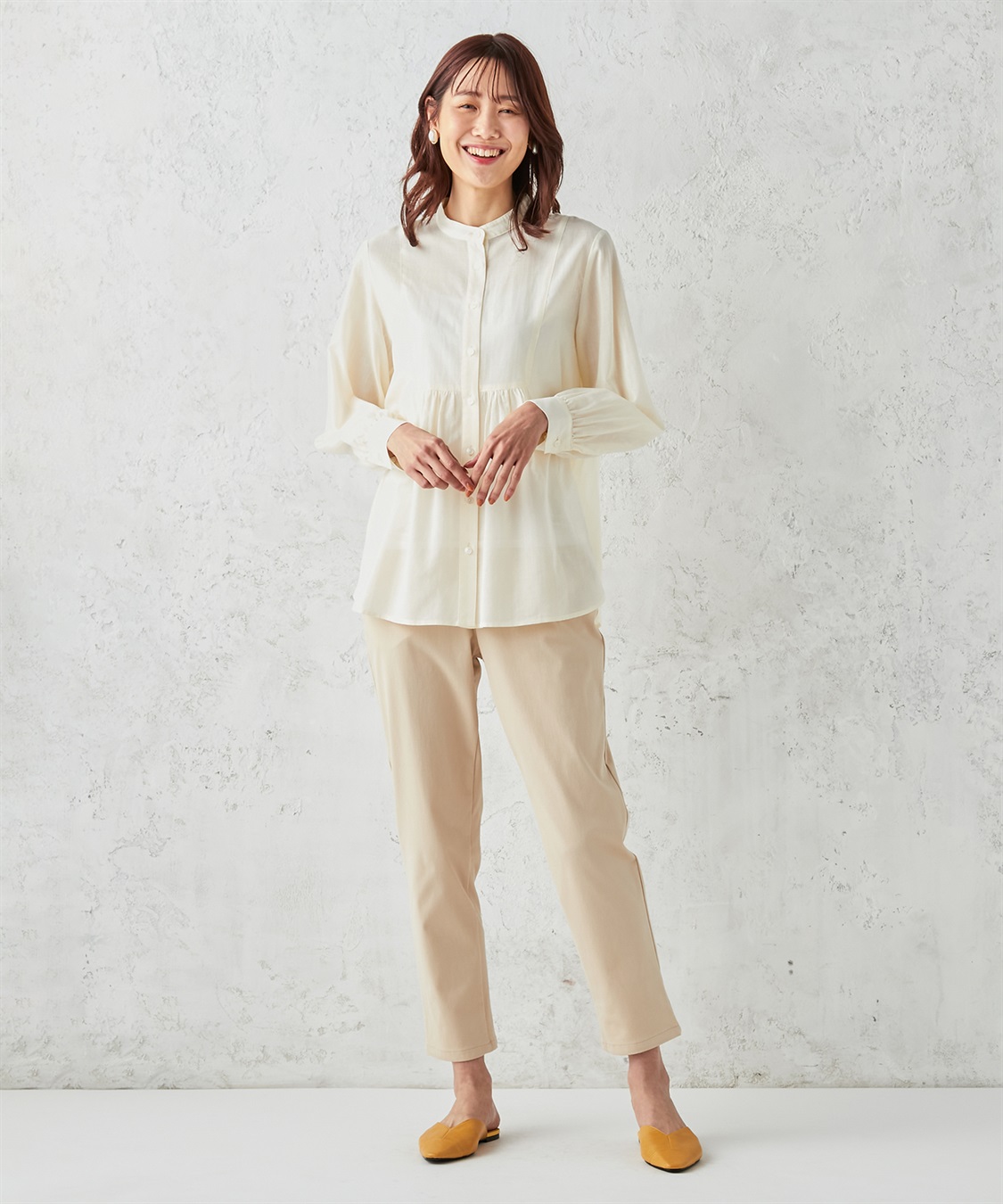 Petit Honfleur ストライプギャザー切替ブラウス_sub_8