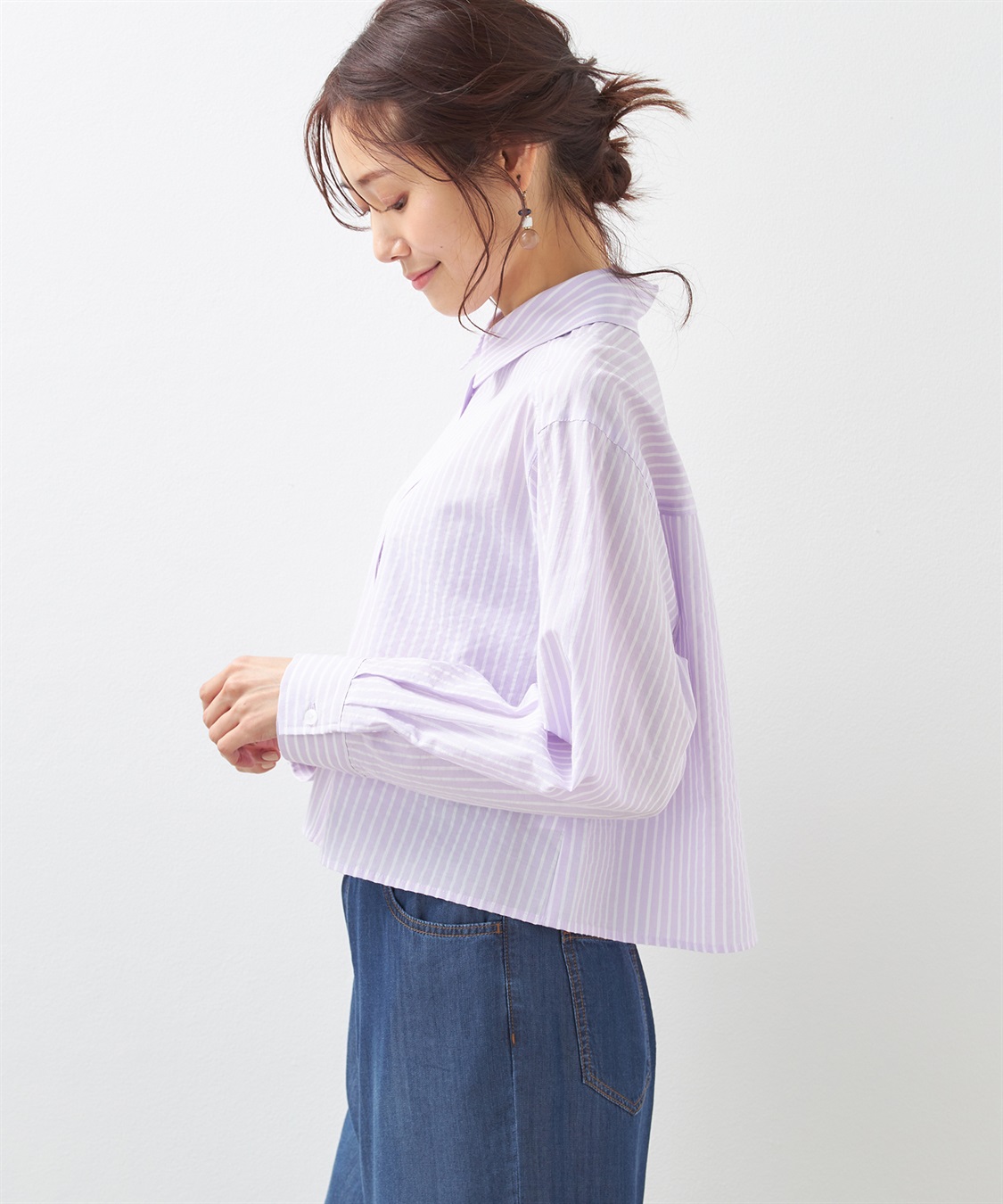 Petit Honfleur ストライプショートシャツ_sub_1