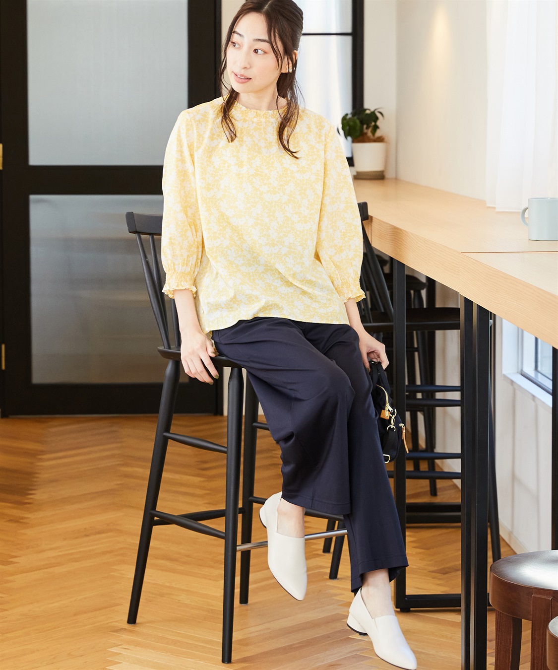 Petit Honfleur リバティプリントフリルスリーブブラウス_sub_12