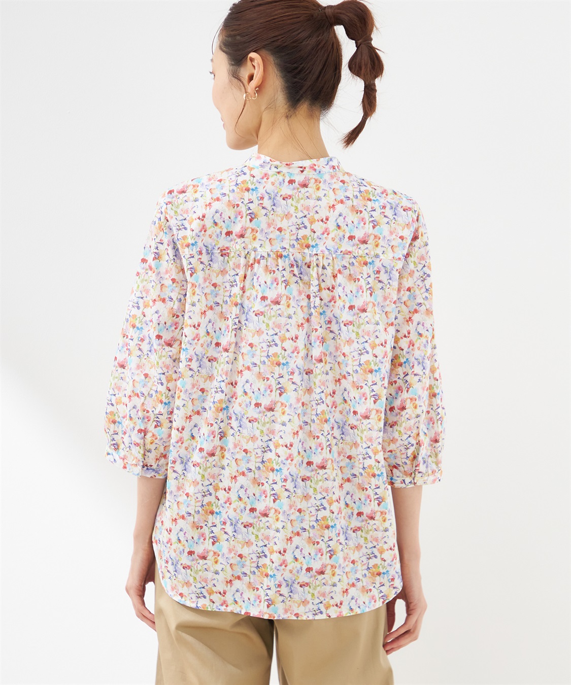 Petit Honfleur リバティプリントヨークギャザーブラウス_sub_3