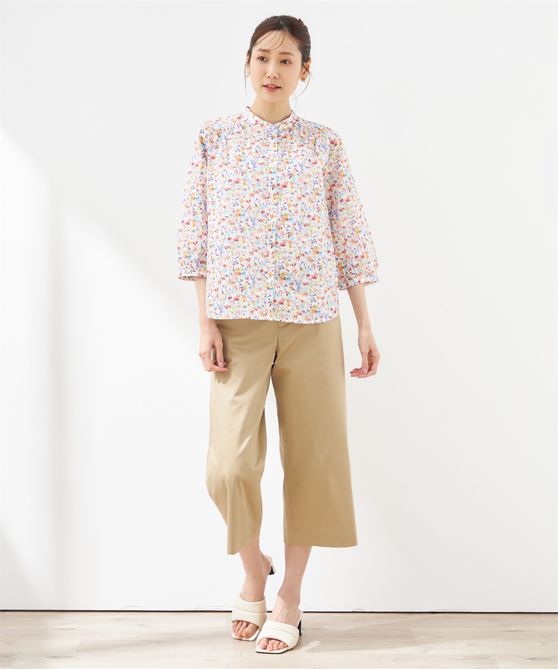 Petit Honfleur リバティプリントヨークギャザーブラウス_sub_9