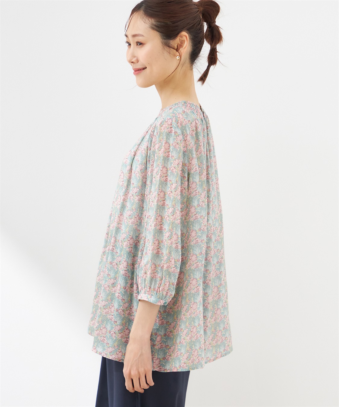Petit Honfleur リバティプリントシャーリングブラウス_sub_2
