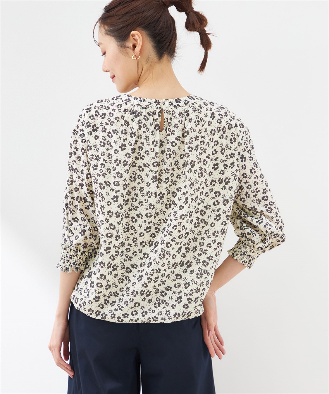 Petit Honfleur プリントバルーンブラウス_sub_2