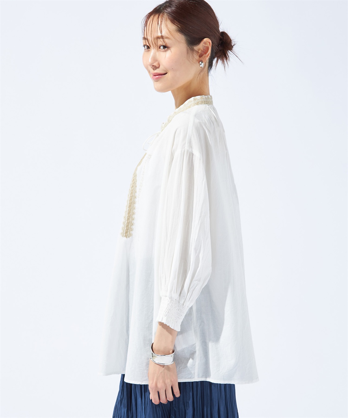 Petit Honfleur ギャザー刺しゅうブラウス_sub_5