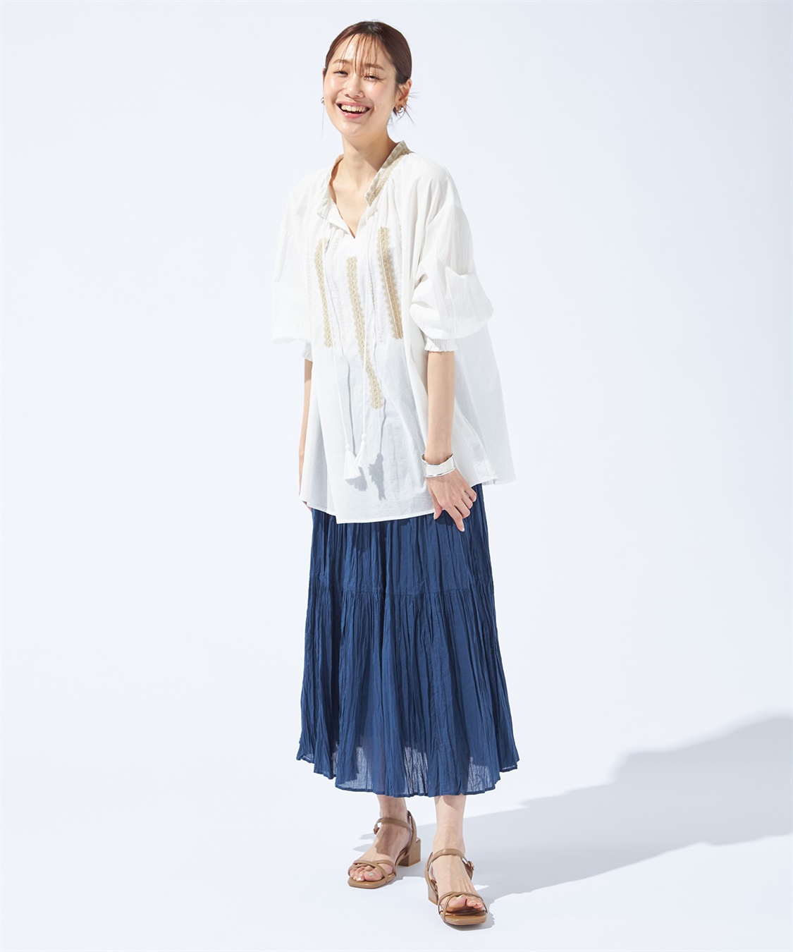 Petit Honfleur ギャザー刺しゅうブラウス_sub_13