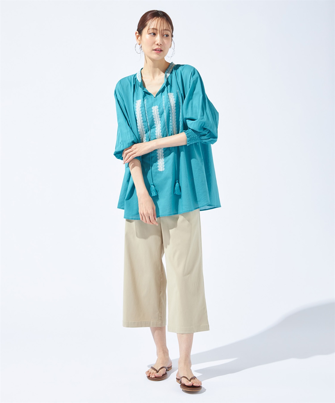 Petit Honfleur ギャザー刺しゅうブラウス_sub_15