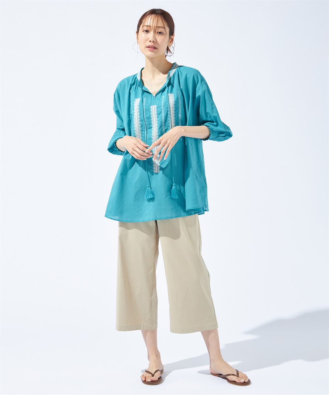 Petit Honfleur ギャザー刺しゅうブラウス_sub_17