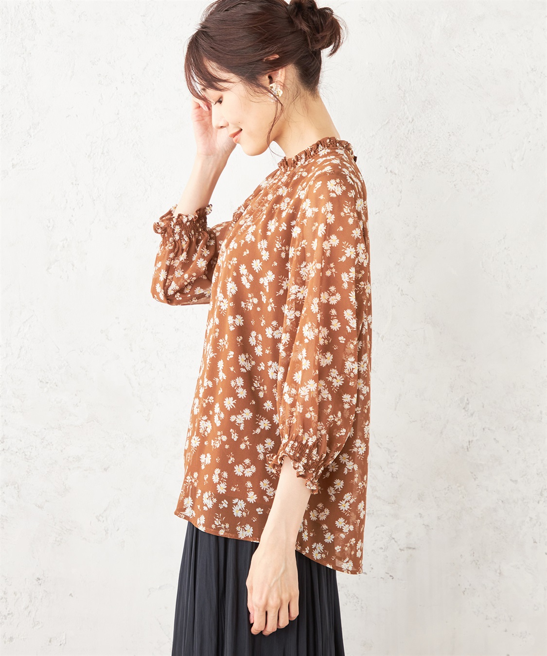 Petit Honfleur プリントブラウス_sub_4