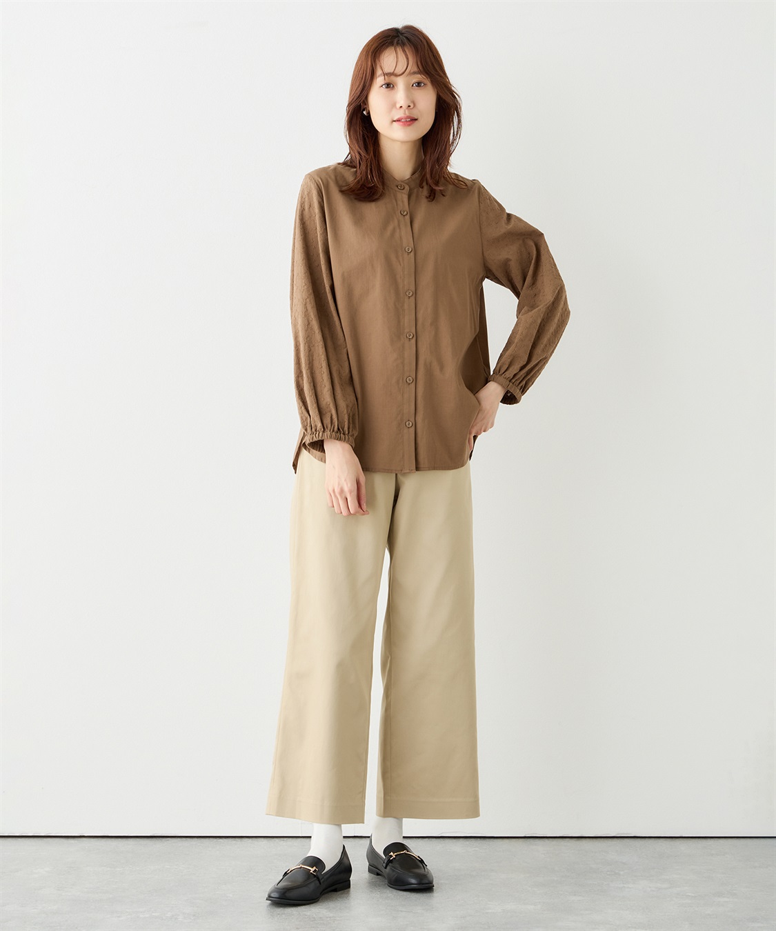 【プチ　オンフルール】プチ オンフルール Petit Honfleur ピンタックレースブラウス プチ オンフルール Petit Honfleur ピンタックレースブラウス