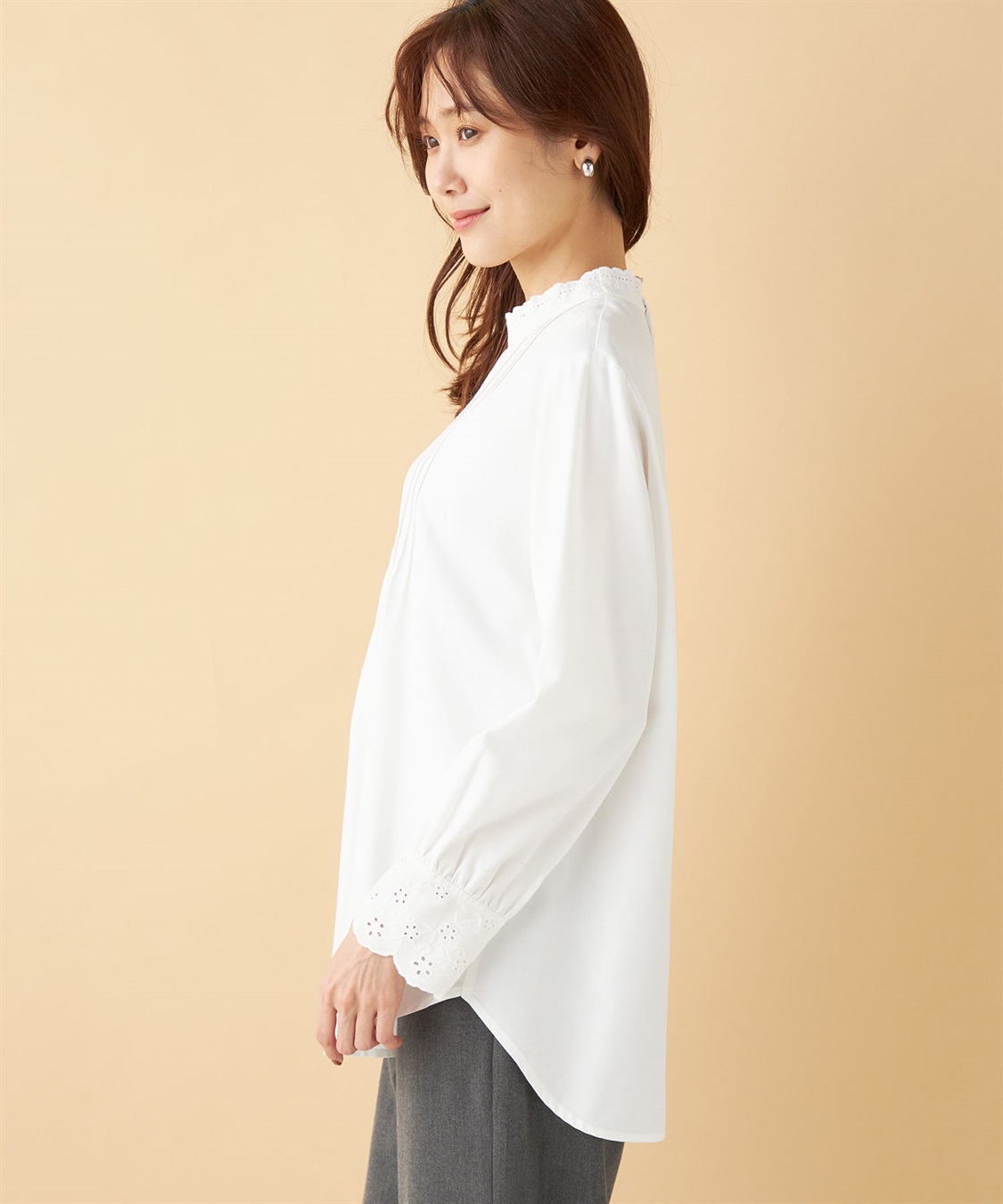 Petit Honfleur 刺しゅうピンタックブラウス_sub_1