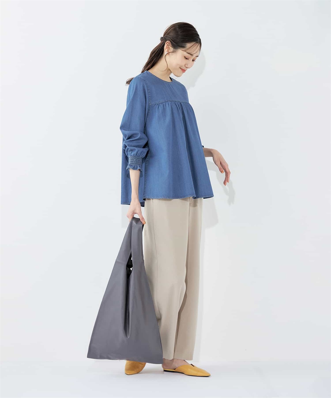 Petit Honfleur ティアードデニムブラウス_sub_14