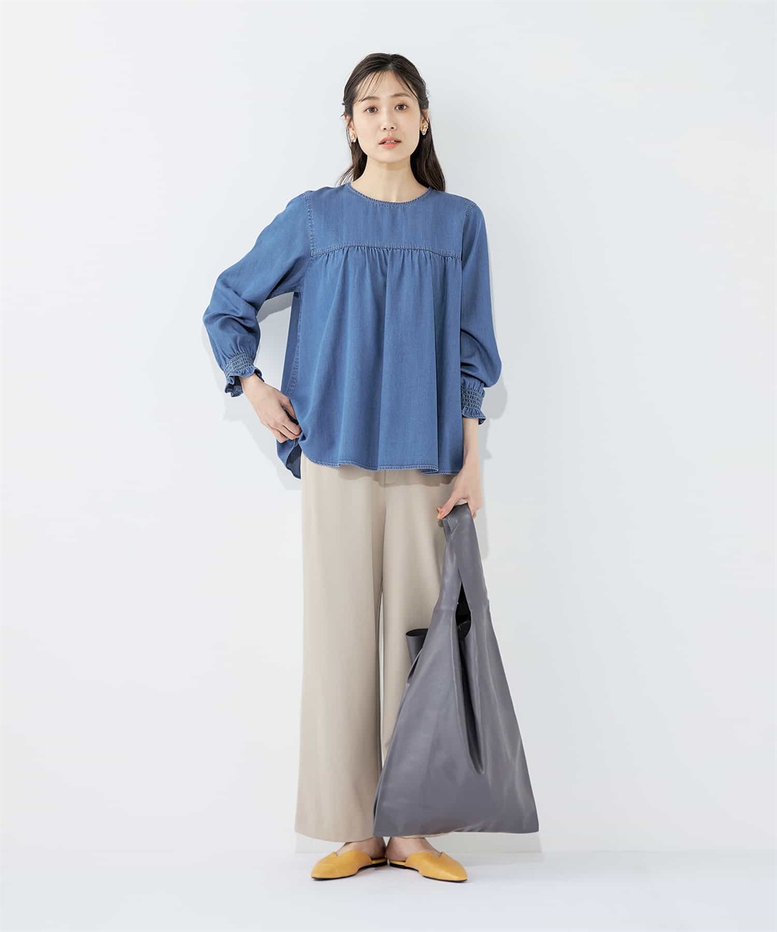 Petit Honfleur ティアードデニムブラウス_sub_15